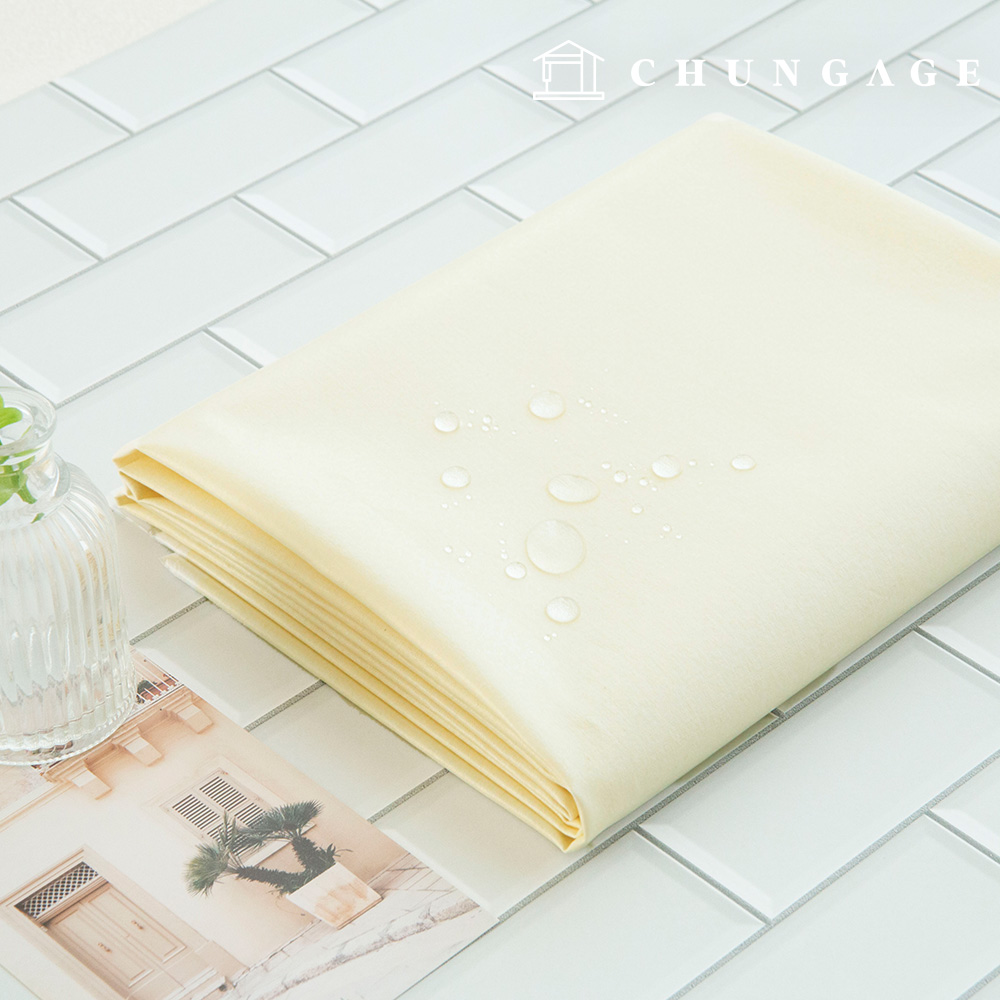 防水布 木綿ウォッシングラミネート 防水布 無毒性 TPU 広幅クリームイエロー