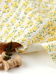 オックスフォード生地コットン20カウントエコDTP広幅イエローパームMOXYS1463