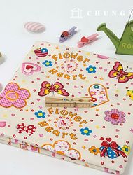 コットンオックスフォード生地花柄フラワー生地フラワーハートアイボリー