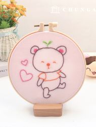 パンチニードルフランス刺繍パッケージDIYセット感性動物クリスマス