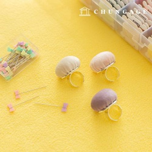 リングピンクッションベルベット時針ピンセット針ホルダー指ピンボン3種