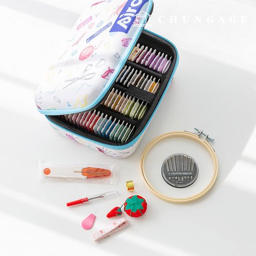エアロ半編み縫いセット カバン 携帯用糸針セット