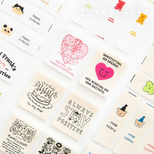 綿ラベルフィット両接ハンドメイドラベルビンテージキャラクター文具B