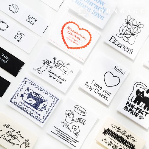 綿ラベルフィット両接ハンドメイドラベルビンテージキャラクター文具A