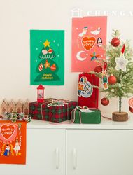 DTP生地オックスフォード生地クリスマス生地カット紙ホリデーラブ1 OX-530
