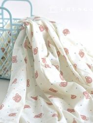 オーガニックガード 大丸生地 シングルジャカード 広幅ヤムヤムベア