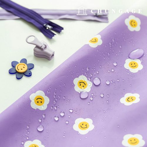 防水布 DTP 防水布 広幅フラワー花柄布 ハッピーフラワーW101