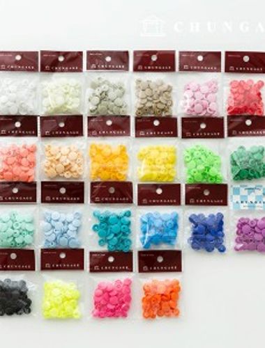 カチカチボタンプラスチックカチカチティーボタンTスナップボタン服作り丸型12mm 23種