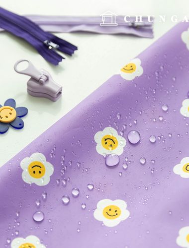 防水布 DTP 防水布 広幅フラワー花柄布 ハッピーフラワーW101