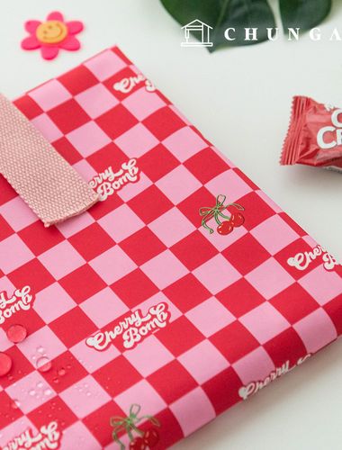 防水布DTP 防水布広幅チェック生地チェリーナイトW104