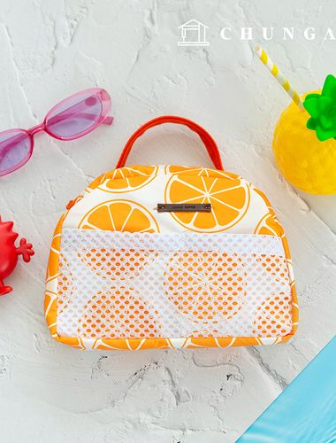 防水布 DTP 防水布 広幅パターン生地 オレンジフィーバー W115