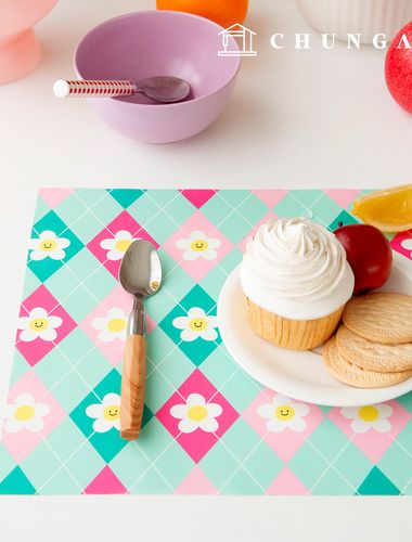 防水布DTP 防水布広幅チェック生地アーガイルデイジーW121
