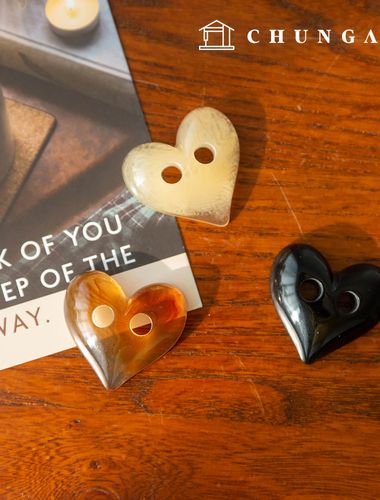 ビックサイズハートレジンボタン服作り