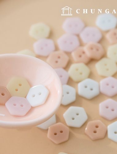 パステルプラスチック六角形2口ボタン服を作る