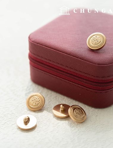 ビンテージサークル紋様金属ボタン服を作る