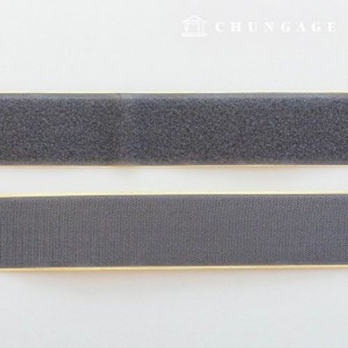 マジックテープ付き50mm接着用マジックテープ1ヤード両面セットダークグレー