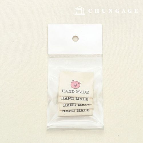 フィットラベル綿ラベル蜂蜜豚ハンドメイド4個入り53606