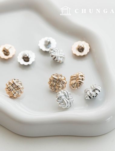 ポイントゴールドシルバーファッション柄ボタン服作り