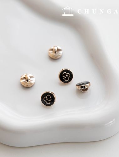 ミニブラック模様レジン金属ボタン服を作る