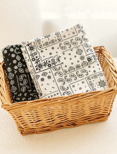 綿生地30カウント高密度ペイズリー生地ロマンホリデー2種