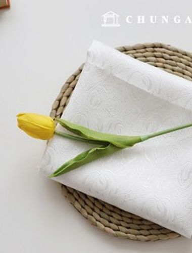 ポリファブリックガード広幅ロマンチックジャカードエスパホワイトアイボリー