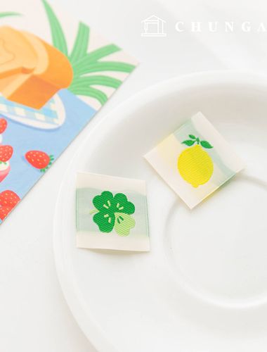 綿ラベル両接織りラベルレモンクローバーセット