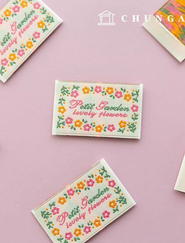 綿ラベル両接織りラベルラブリーガーデン2個入り