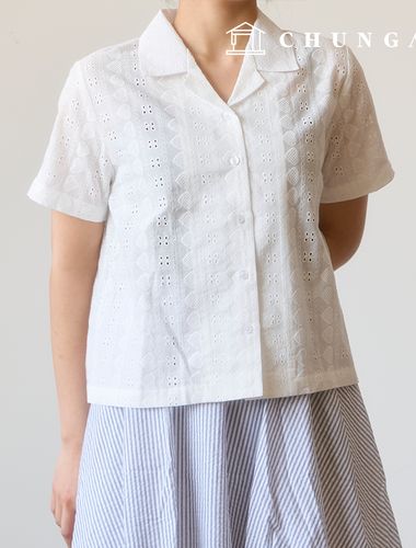 刺繍生地コットンレースパンチングハート生地レミ