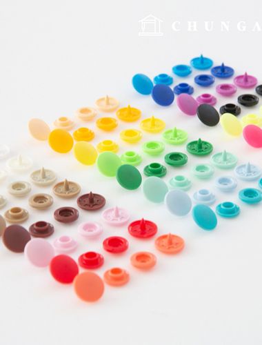 カチカチボタンプラスチックカチカチティーボタンTスナップボタン服作り丸型12mm 23種