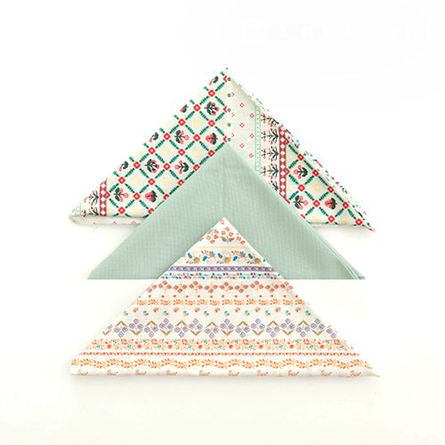 生地パッケージフラワーフェチファブリックビンテージ花柄ミントグリーン彫刻布3種108