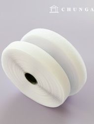 マジックテープ付き縫製用マジックテープホワイト25mm 10ヤードロール