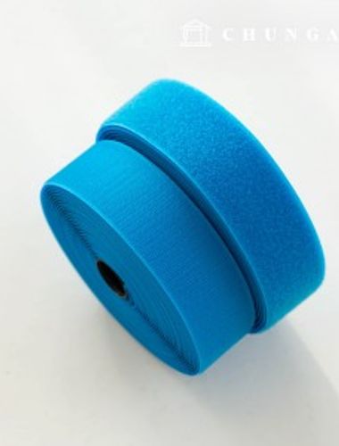 マジックテープ付き10マロール両面セット縫製用ベルクロテープ50mm 青色