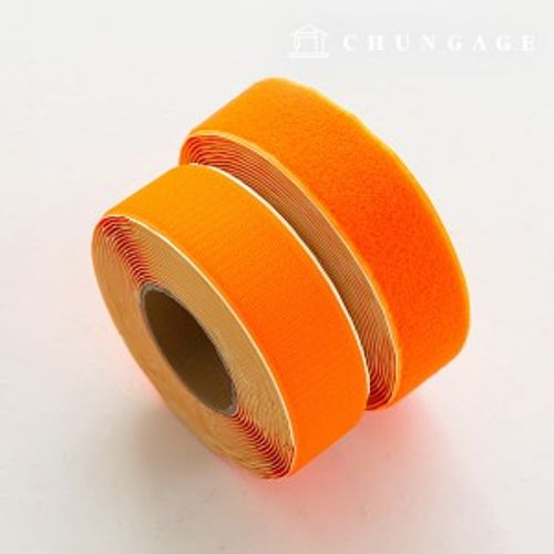 マジックテープ付き10マロールセット両面撮影テープ接着剤50mm蛍光オレンジ
