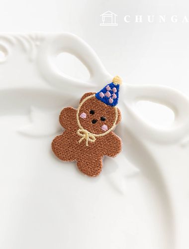 熱接着ワッペンコッククマ飾りパッチ2種