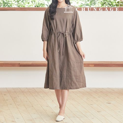 パタン女性ラグランロングワンピース服作り P1258