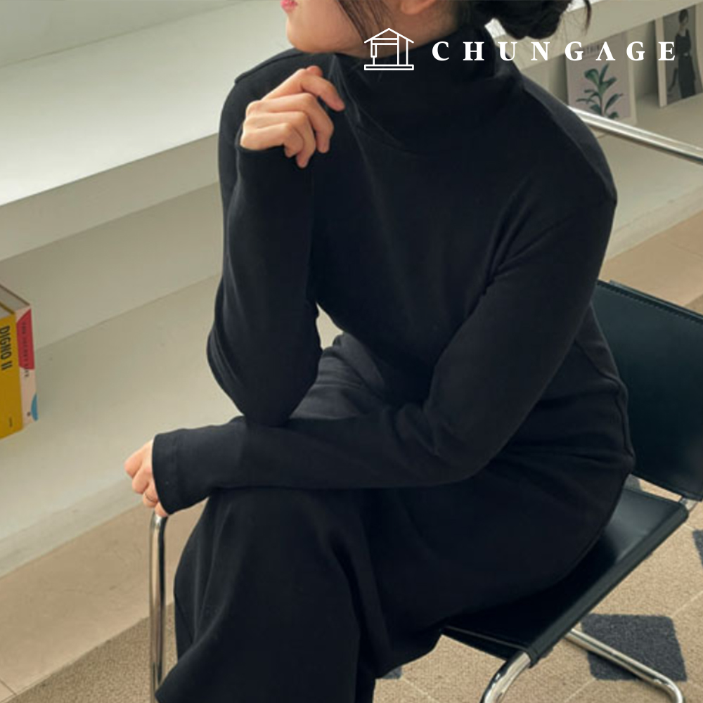 パタン女性ネックポーラロングワンピース服作り P1851