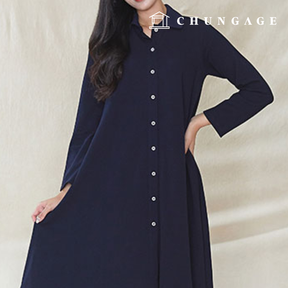 パタン女性Aラインボタンワンピース服作りP1400