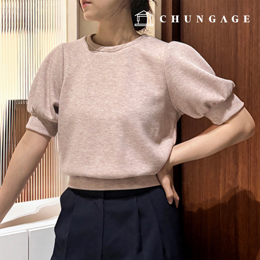 パタン女性クロップドパフ半袖マンツーマン服作り P1829