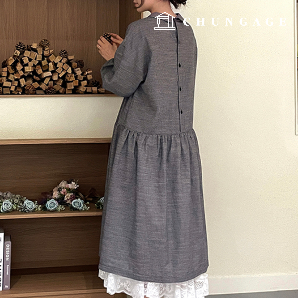 パタン女性ルーズフィットローウエストワンピース服作り P1844