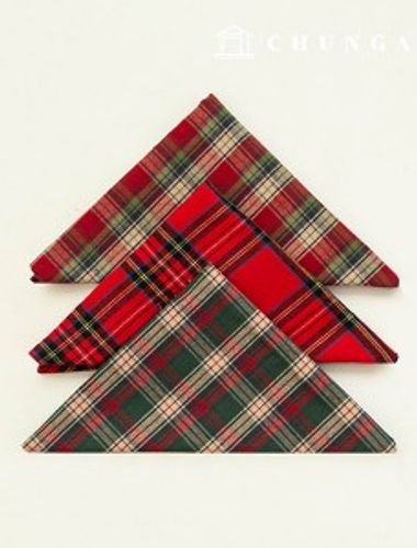 クリスマスチェック生地パッケージ彫刻布ツリーチェック3種類パック167