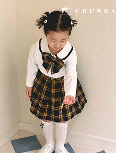 パタン子供スクールルックワンピース服作り P1843