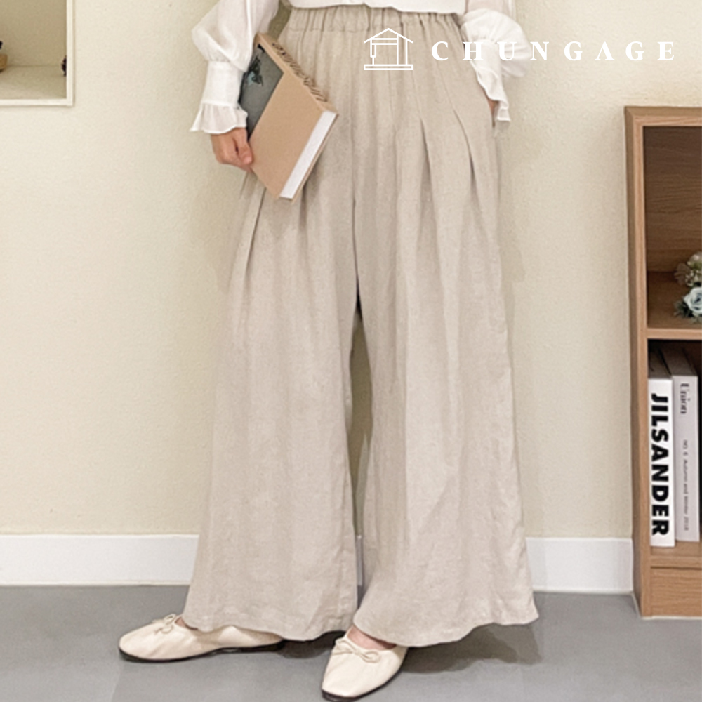 パタン女性リネンワイドバンディングパンツパンツ服作り P1837