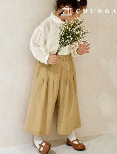 パタン子供リネンワイドバンディングパンツパンツ服作りP1838