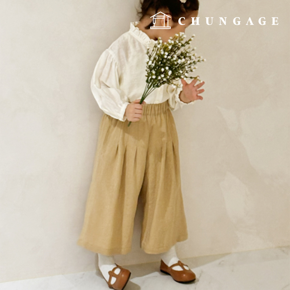 パタン子供リネンワイドバンディングパンツパンツ服作りP1838
