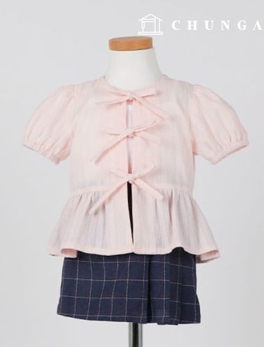 パタン子供セミクロップドブラウス服作りP1816