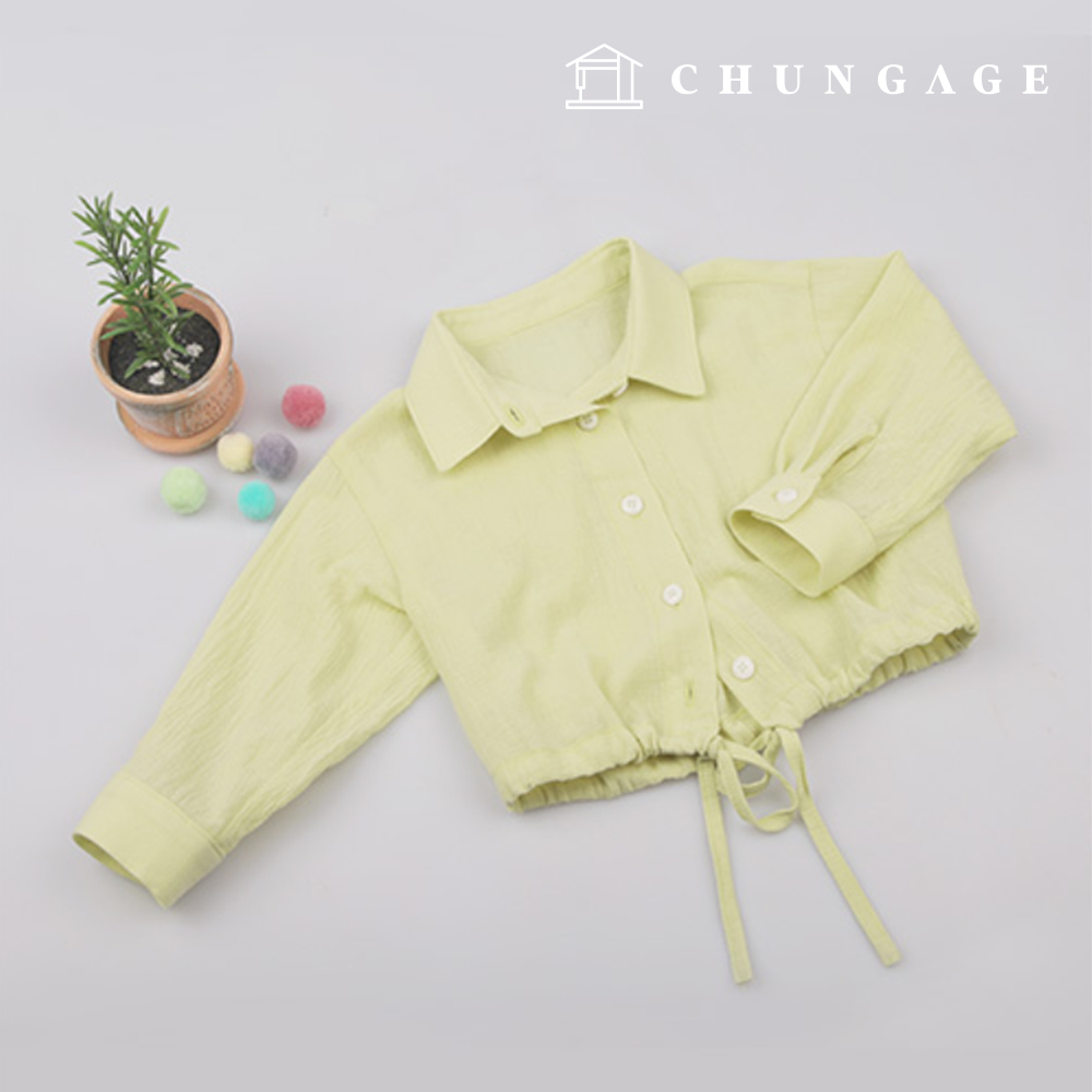 パタンキッズセミルーズフィットクロップドシャツ服作りP1795