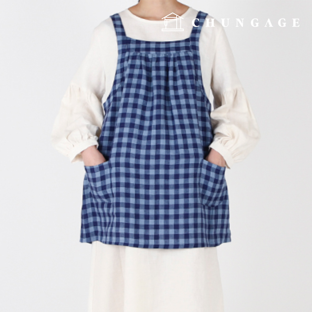 パタン女性ルーズフィットエプロンベストワンピース服作り P1779