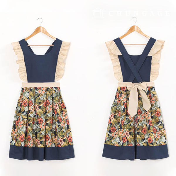 パタン女性ラッフルクロスショルダーストラップエプロンエプロン服作り P826