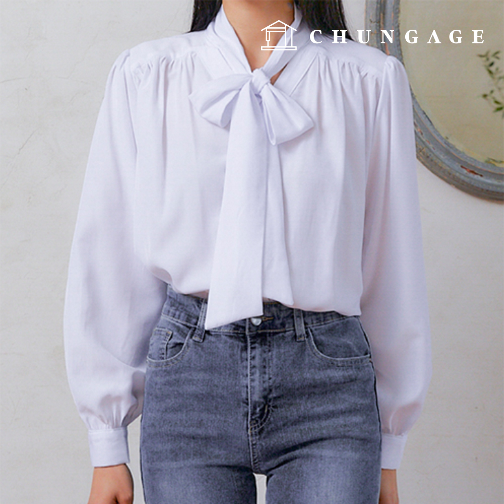 パタン女性ボカラーリボンブラウス服作り P1754