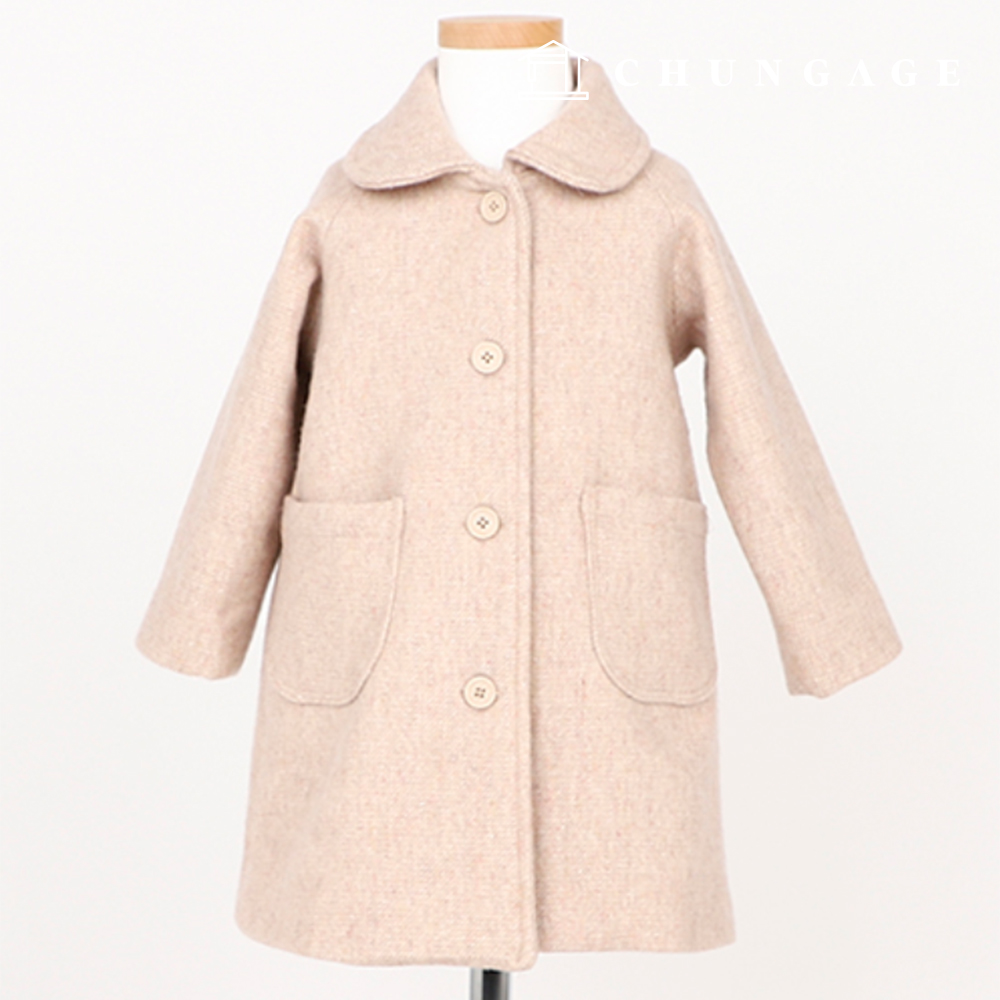 パタン子供シンプルなフラットカラーシングルボタンコート服を作るP1758
